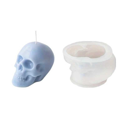 Silikonová forma na mýdlo a svíčku lebka s květinami