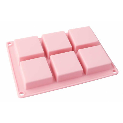Silikonová forma na mýdlo vaničky čtverce 6 ks