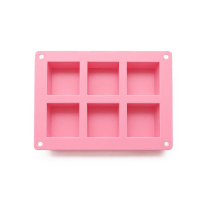 Silikonová forma na mýdlo vaničky čtverce 6 ks