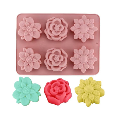 Silikonová forma na mýdlo květy VI. - 6ks