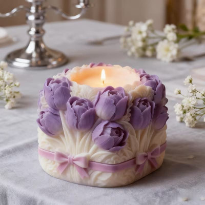 Silikonová forma na svíčku tulipány