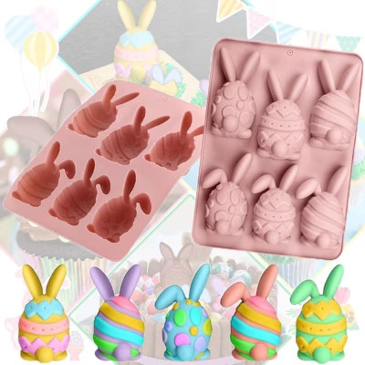 Silikonová forma na mýdlo vajíčka s ušima - 6ks