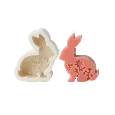 Silikonová forma na mýdlo květinový zajíček I.