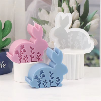 Silikonová forma na mýdlo květinový zajíček II.