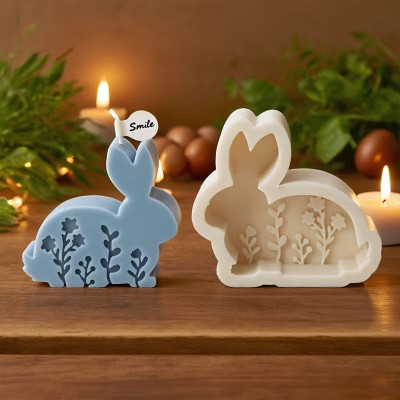 Silikonová forma na mýdlo květinový zajíček II.