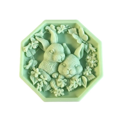 Silikonová forma na mýdlo dva králíčci