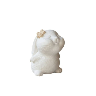 Silikonová forma na mýdlo a svíčku 3D zajíček s kytičkou