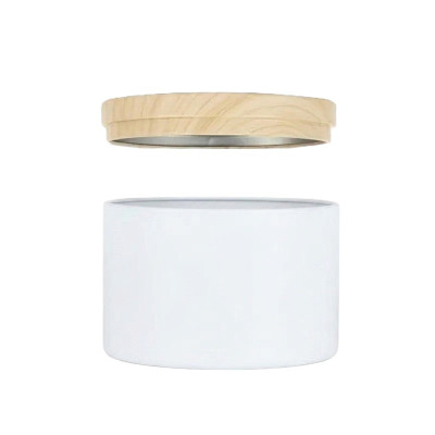 Plechová dóza na svíčky pr. 6,5x5,2cm - bílá