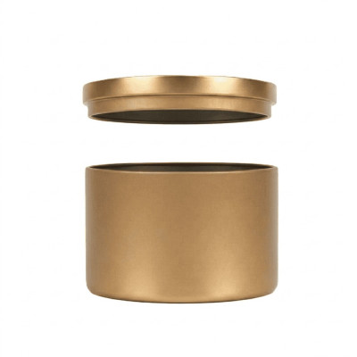 Plechová dóza na svíčky pr. 6,5x5,2cm - zlatá