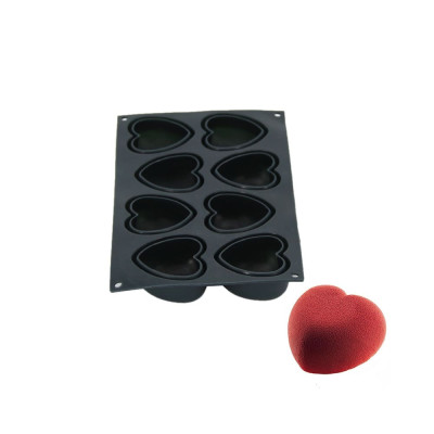 Silikonová forma na mýdlo oblá srdíčka - 8 ks