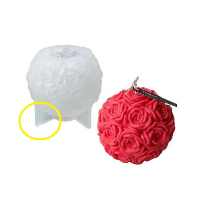 BAZAR - Silikonová forma na mýdlo a svíčku růžičková koule II.