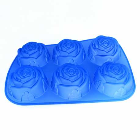 Silikonová forma na mýdlo ve tvaru růže - 6 ks 