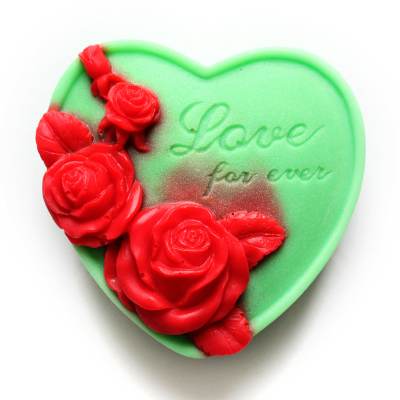 Silikonová forma na mýdlo srdíčko Love for ever