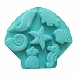 Silikonová forma na mýdlo mořský mix- 8 ks
