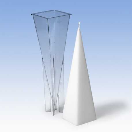 Polykarbonátová forma na svíčku jehlan 6x6x22,8cm