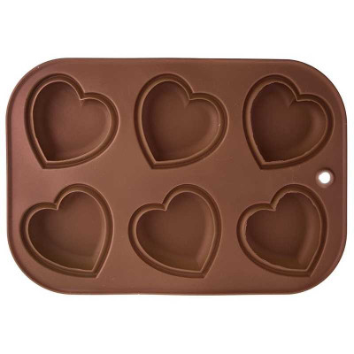 Silikonová forma na mýdlo srdce - 6ks