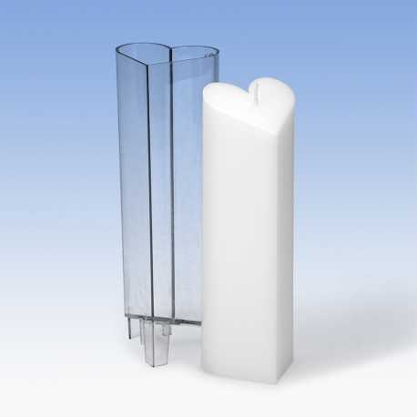 Polykarbonátová forma na svíčku srdíčko 7x6,1x21cm