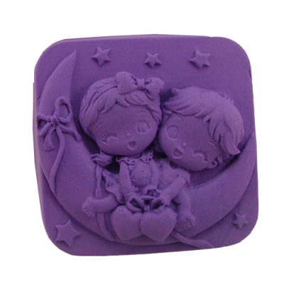 Silikonová forma na mýdlo holčička a chlapeček