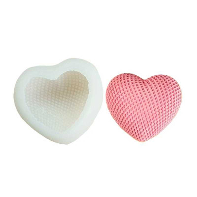 Silikonová forma na mýdlo pletené srdíčko