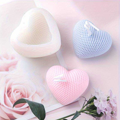 Silikonová forma na mýdlo pletené srdíčko