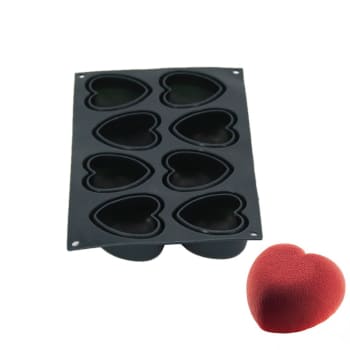 Silikonová forma na mýdlo oblá srdíčka - 8 ks